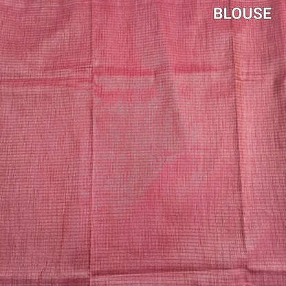 Pink block printed soft silk cotton saree ns214-Neidhal