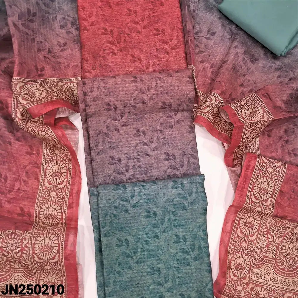 Pink blue dual printed textured silk cotton salwar material jn250210-Neidhal