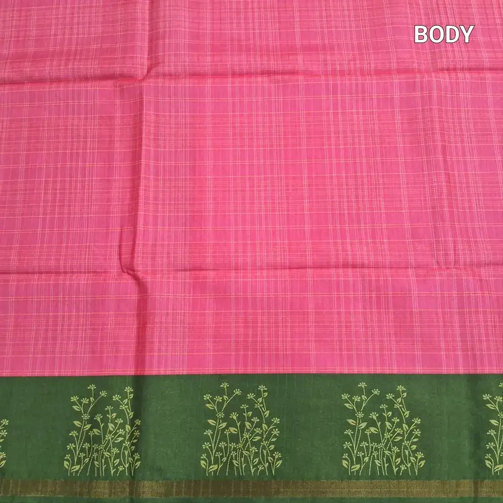 Pink checkered printed fancy chappa silk saree ns199-Neidhal