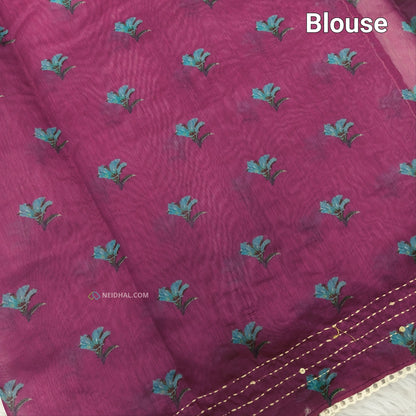 Pink designer digital printed soft silk cotton saree ns52-Neidhal