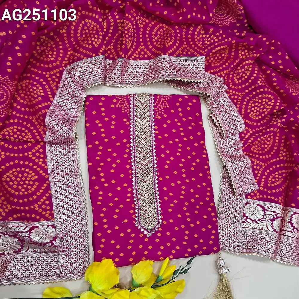 Pink designer pure dola silk salwar material ag251103-Neidhal