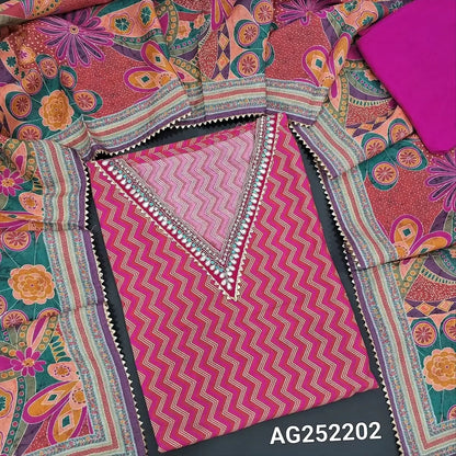 Pink designer zigzag printed russian silk salwar material ag252202 Neidhal