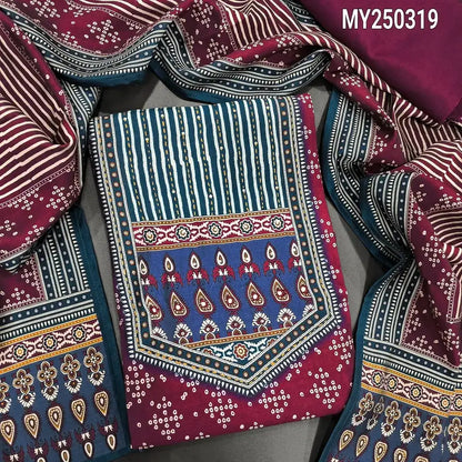 Pink digital bandhini printed modal maslin silk salwar material my250319-Neidhal