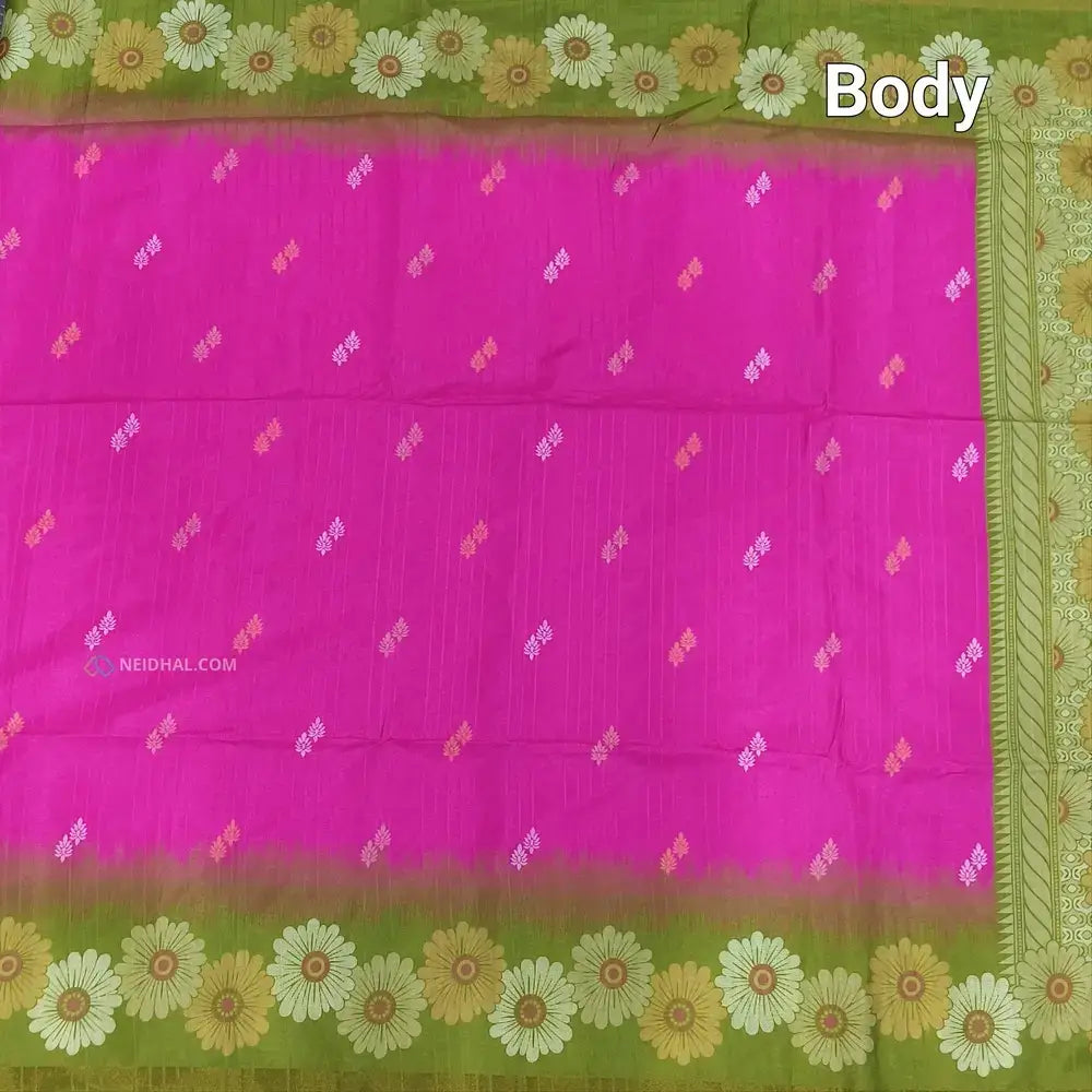 Pink digital printed fancy chappa silk saree ns159-Neidhal
