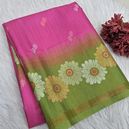 Pink digital printed fancy chappa silk saree ns159-Neidhal