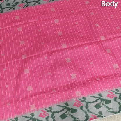 Pink Digital Printed Fancy Silk Cotton Saree - Applique work | Neidhal