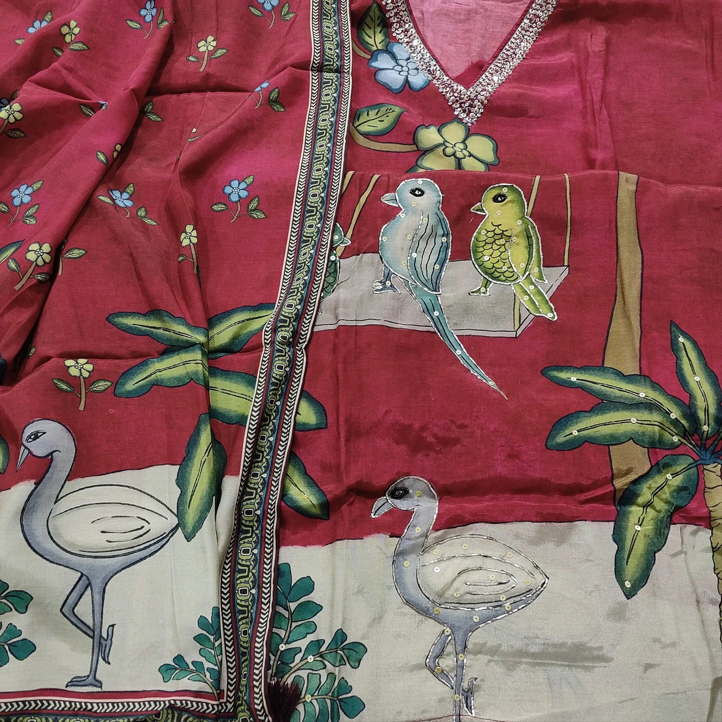 Pink digital printed maslin silk salwar material mr251301-Neidhal