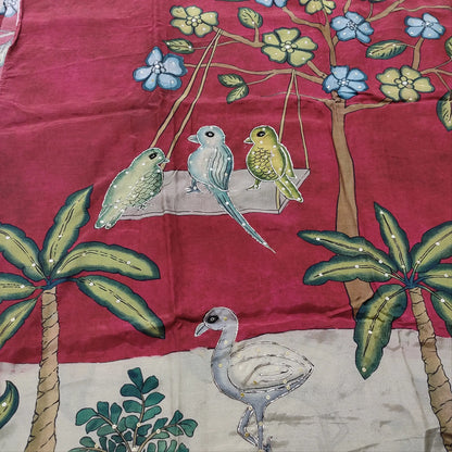 Pink digital printed maslin silk salwar material mr251301-Neidhal