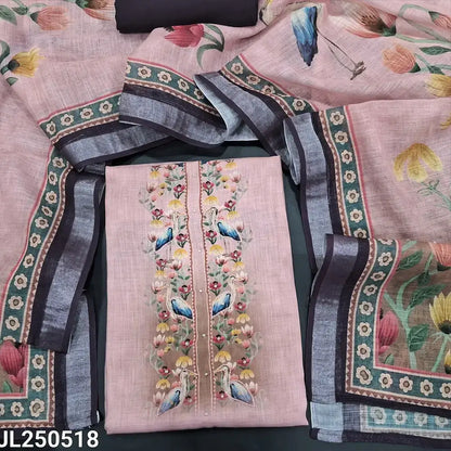 Pink digital printed semi linen salwar material jl250518-Neidhal