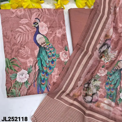 Pink digital printed semi linen salwar material jl252118-Neidhal