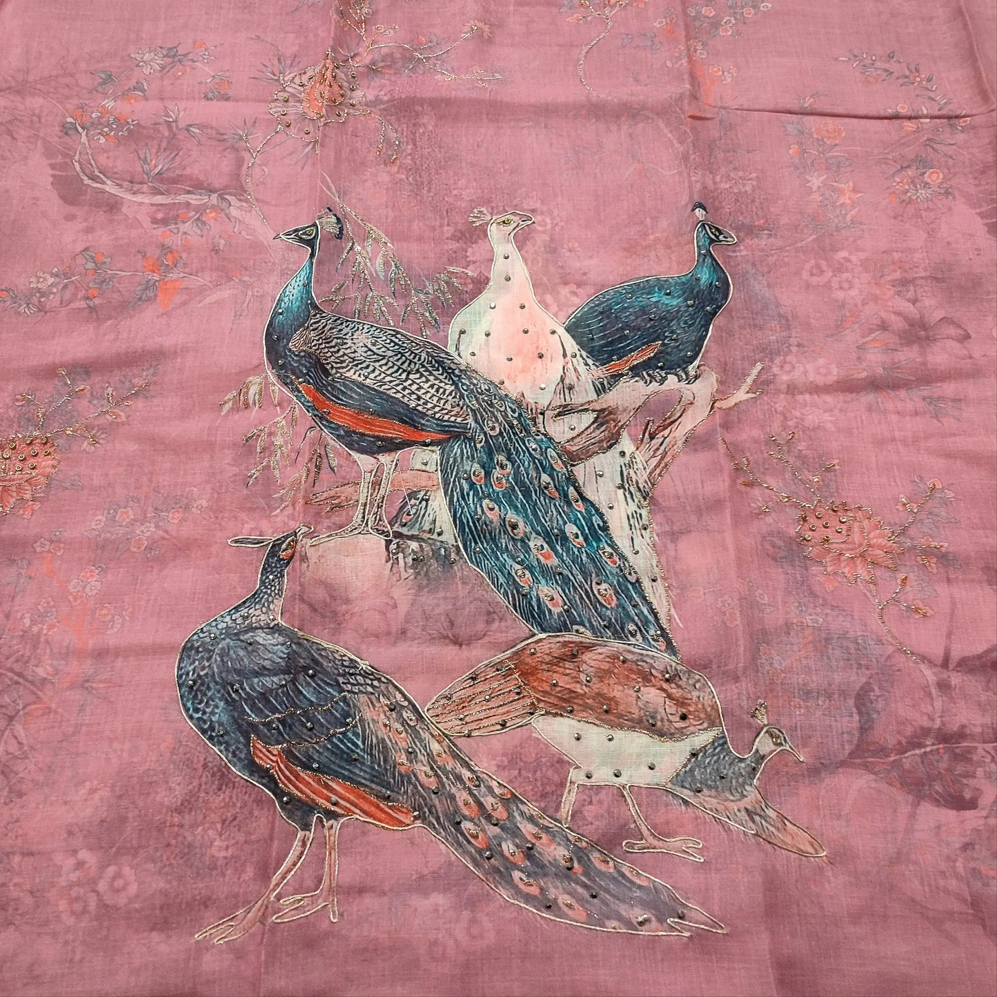 Pink digital printed semi linen salwar material mr251201-Neidhal