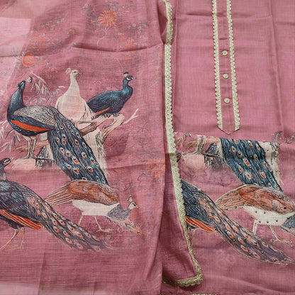 Pink digital printed semi linen salwar material mr251201-Neidhal