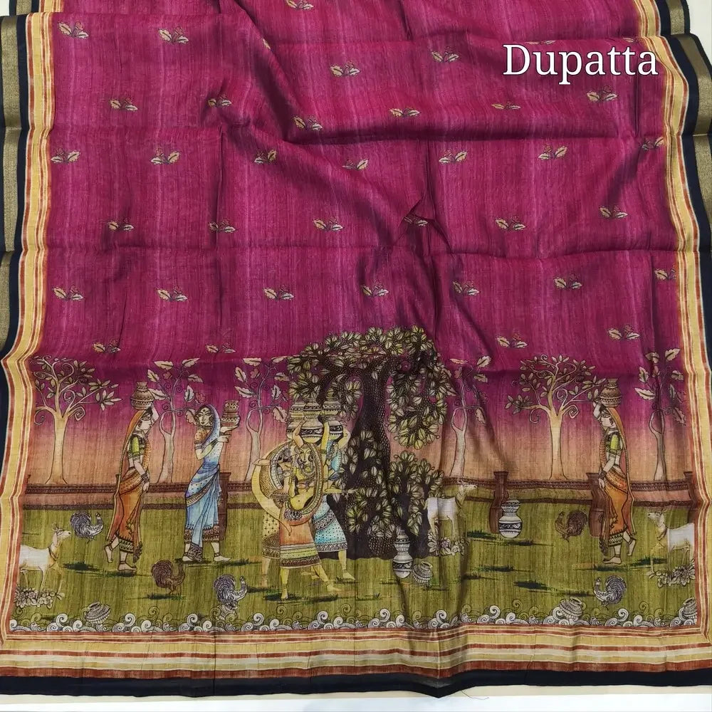 Pink digital printed silk cotton salwar material ag251014-Neidhal