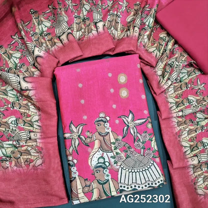 Pink digital printed silk cotton salwar material ag252302 Neidhal