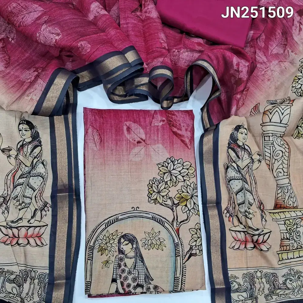 Pink digital printed silk cotton salwar material jn251509-Neidhal