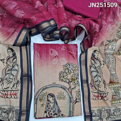 Pink digital printed silk cotton salwar material jn251509-Neidhal