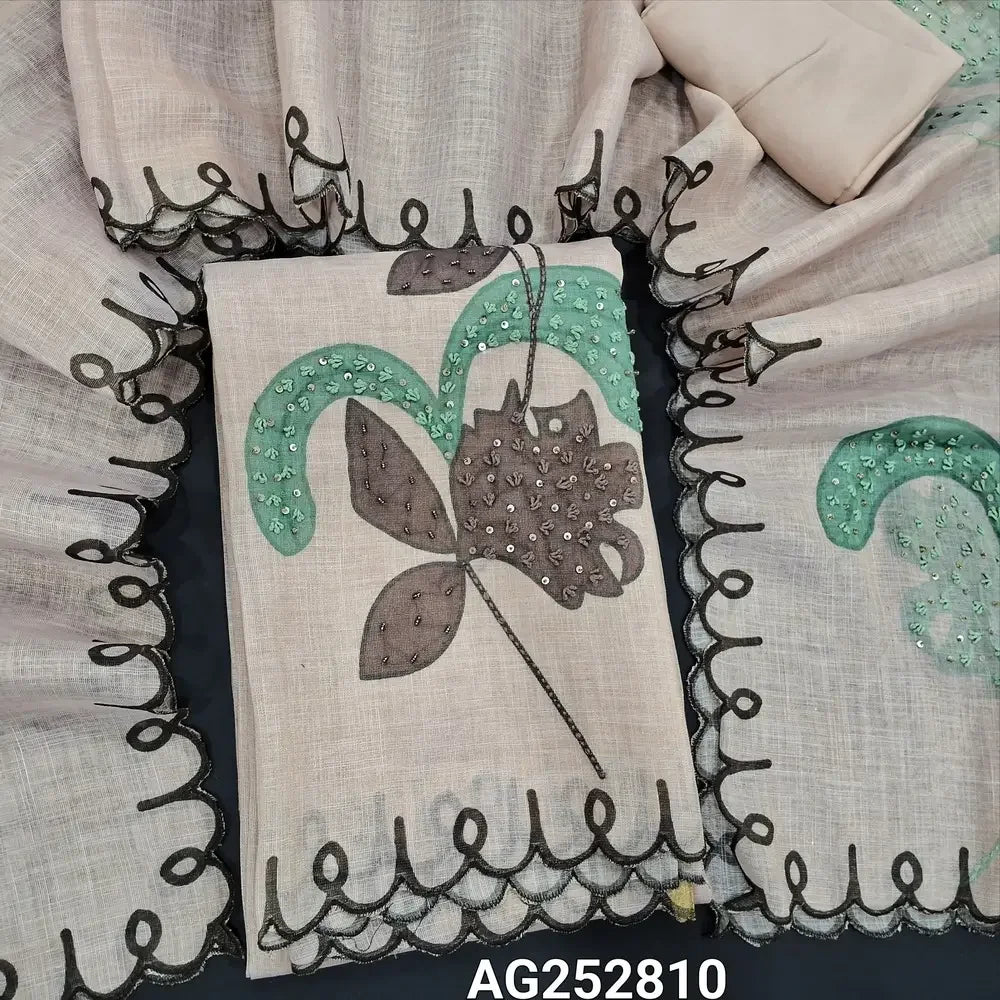 Pink digital printed tissue linen salwar material ag252810 Neidhal