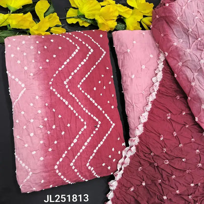 Pink dual shaded bandhini premium cotton salwar material jl251813-Neidhal