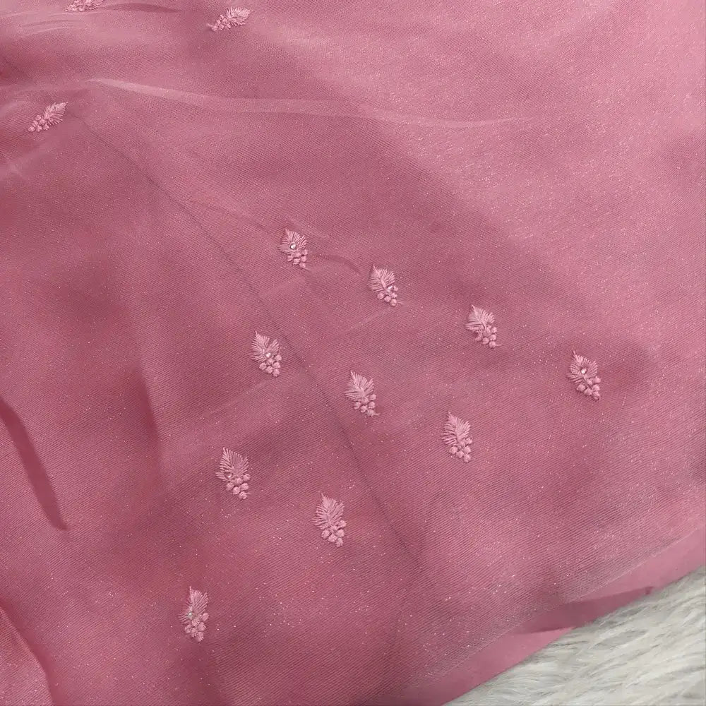 Pink embroidered shimmer chiffon saree ns187-Neidhal