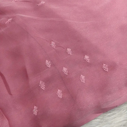 Pink embroidered shimmer chiffon saree ns187-Neidhal