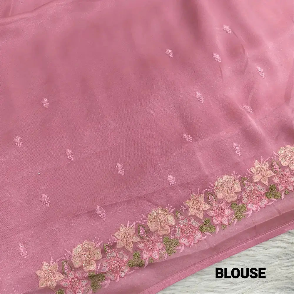 Pink embroidered shimmer chiffon saree ns187-Neidhal