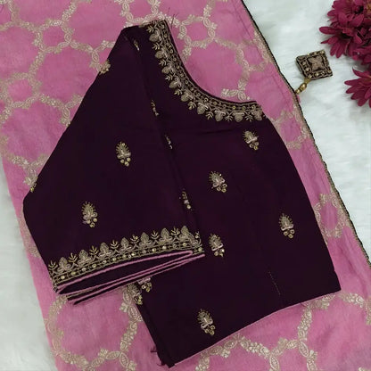 Pink fancy silk cotton saree ns237-Neidhal