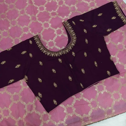 Pink fancy silk cotton saree ns237-Neidhal