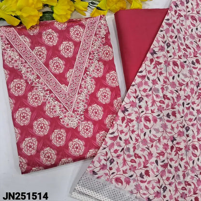 Pink floral printed soft cotton salwar material jn251514-Neidhal