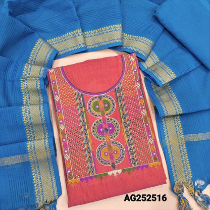 Pink handloom cotton salwar material ag252516 Neidhal