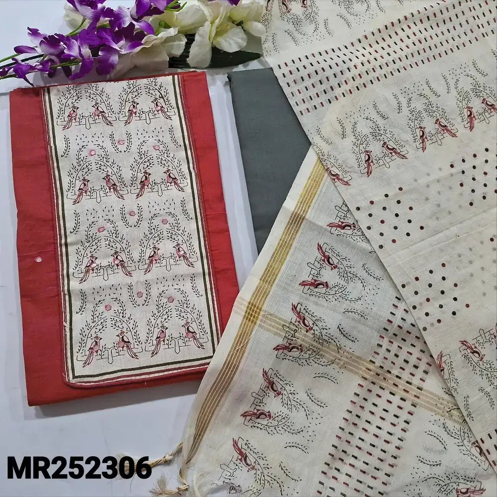 Pink handloom cotton salwar material mr252306-Neidhal