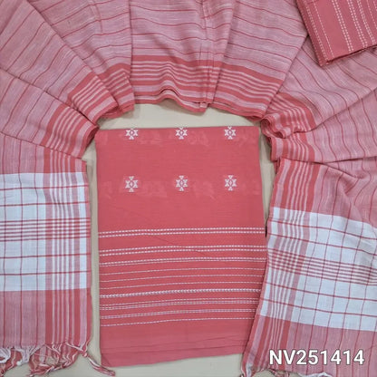 pink handloom cotton unstitched salwar material nv251414-Neidhal