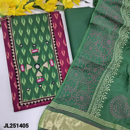 Pink ikat woven pure cotton salwar material real jl251405-Neidhal