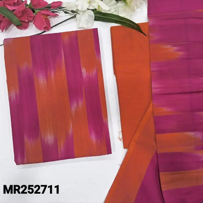 Pink orange ikat woven handloom cotton salwar material mr252711-Neidhal