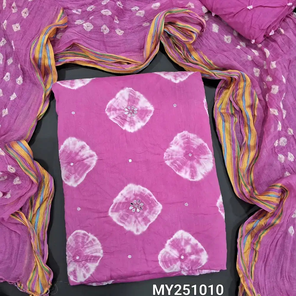 Pink original bandhini pure cotton salwar material my251010-Neidhal