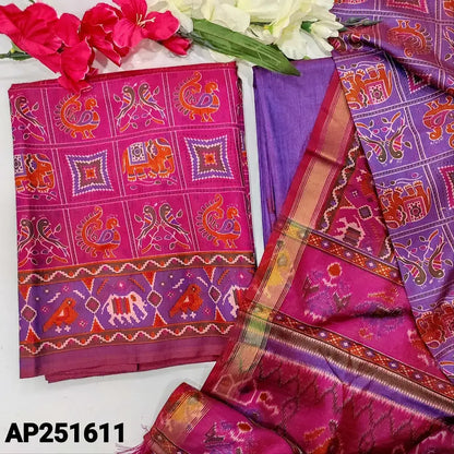Pink patola printed fancy silk salwar material ap251611-Neidhal