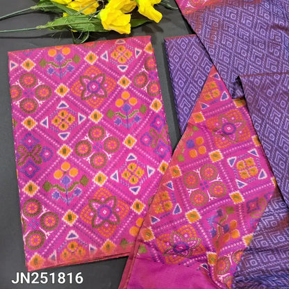 Pink patola printed fancy silk salwar material jn251816-Neidhal