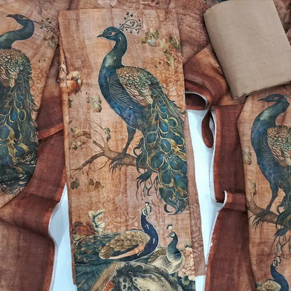 Pink peacock digital printed semi linen salwar material jn251904-Neidhal