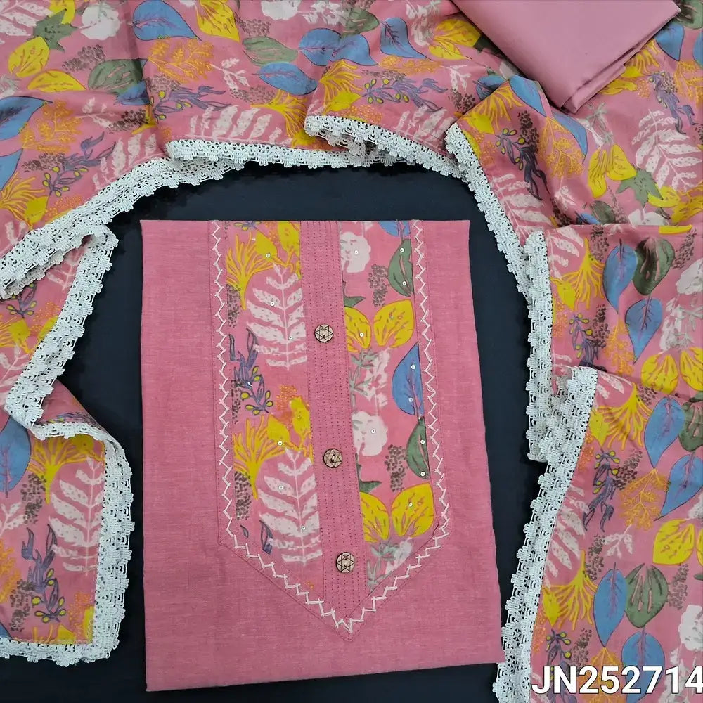 Pink premium handloom cotton salwar material jn252714-Neidhal
