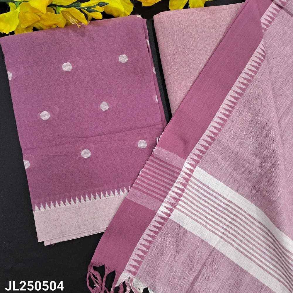 Pink premium south handloom cotton salwar material jl250504-Neidhal