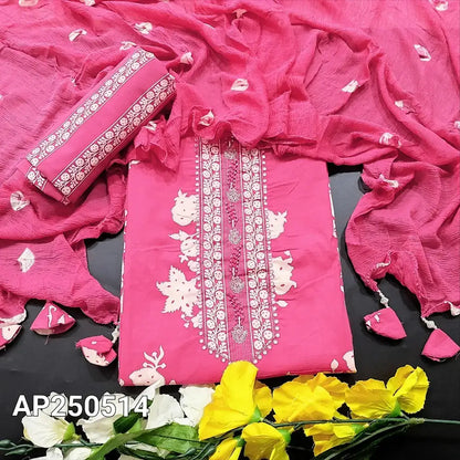 Pink printed cotton salwar material ap250514-Neidhal
