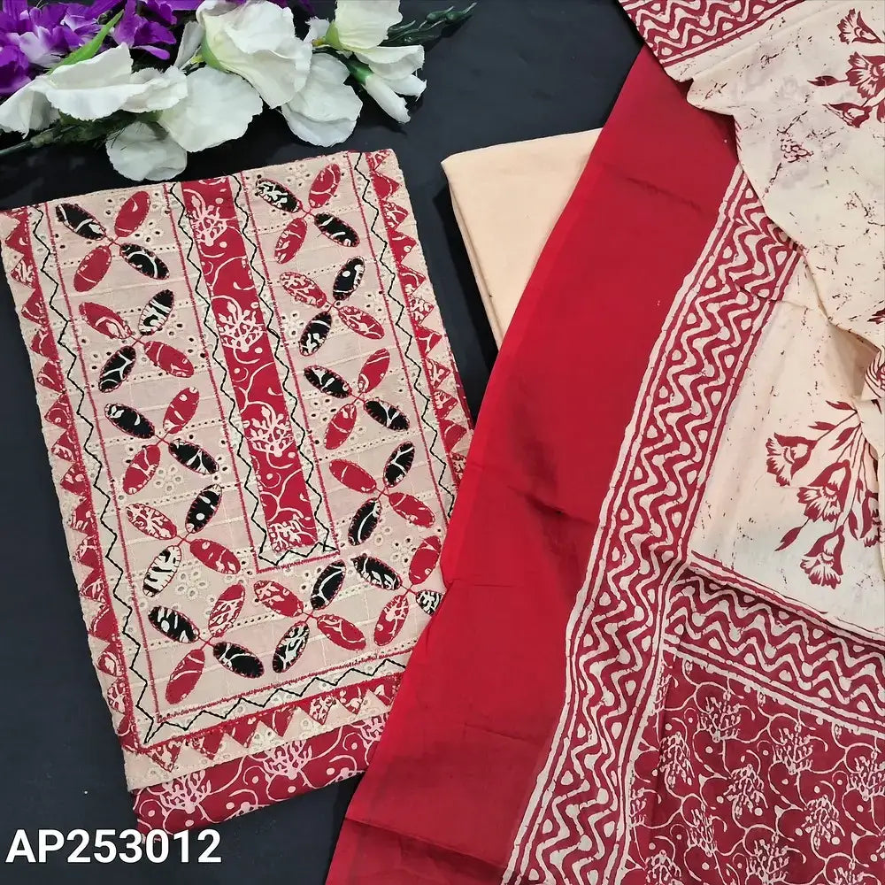 Pink printed cotton salwar material ap253012-Neidhal