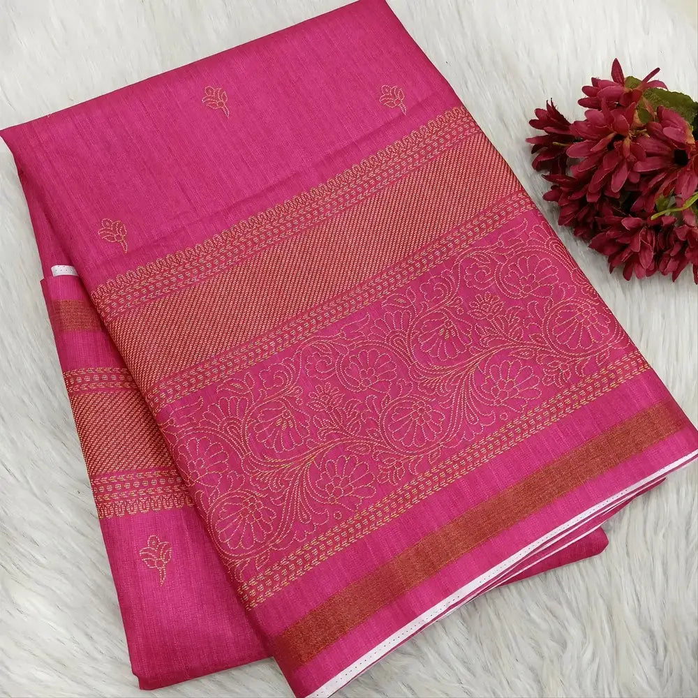Pink printed fancy chappa silk saree ns173-Neidhal
