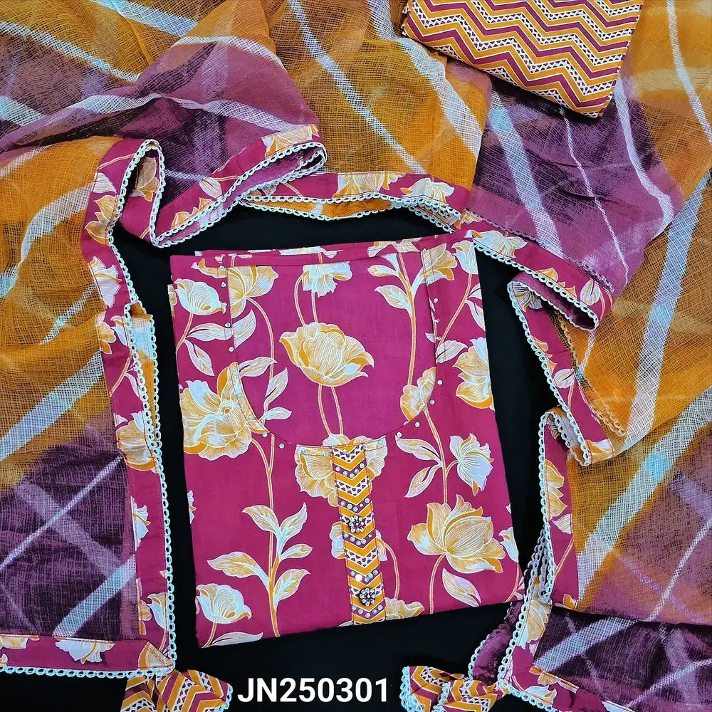 Pink printed premium cotton salwar material jn250301-Neidhal