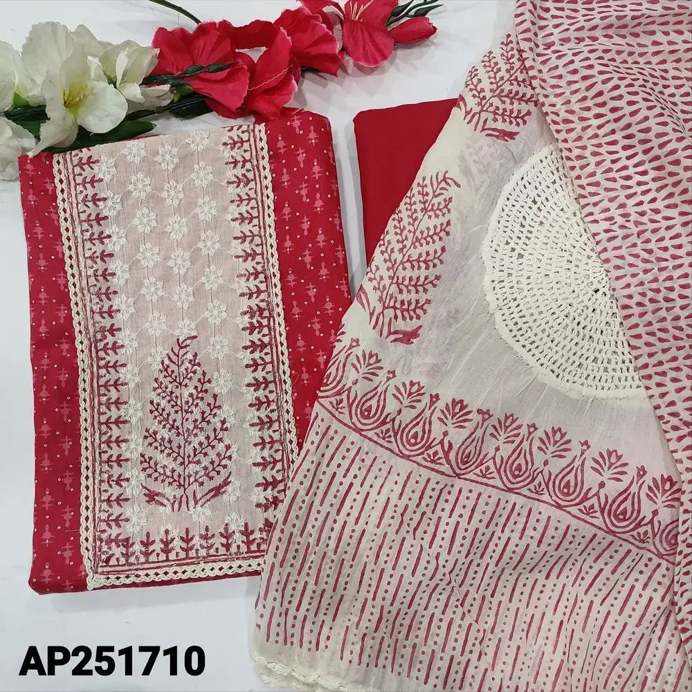 Pink printed satin cotton salwar material ap251710-Neidhal