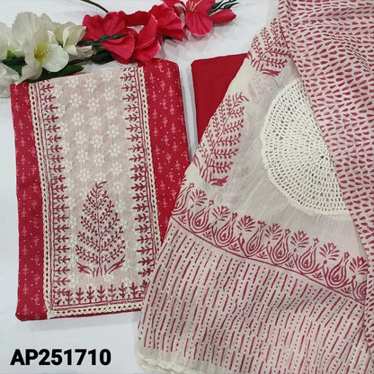 Pink printed satin cotton salwar material ap251710-Neidhal