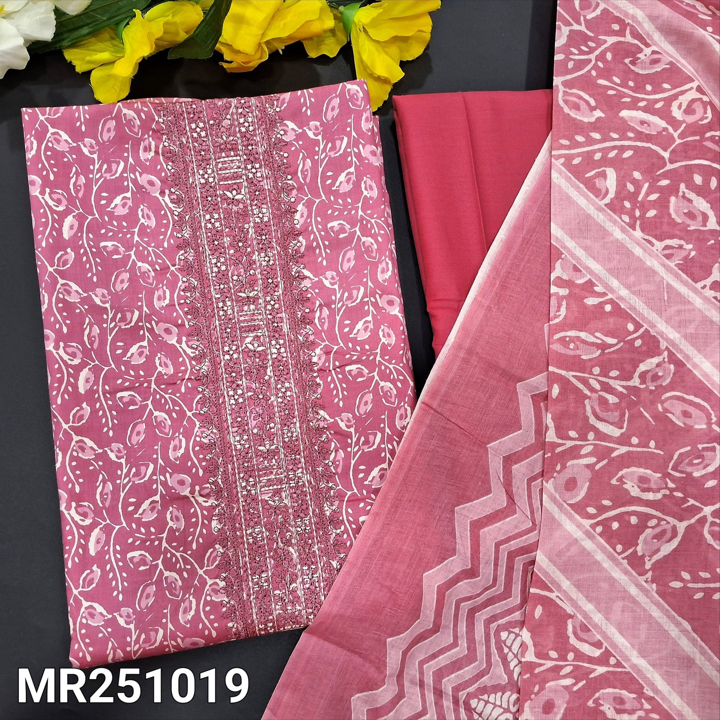 Pink printed soft cotton salwar material mr251019-Neidhal
