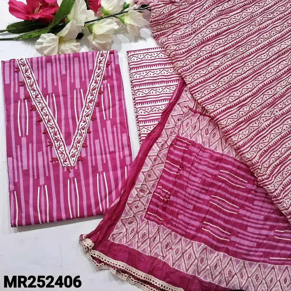 Pink printed soft cotton salwar material mr252406-Neidhal