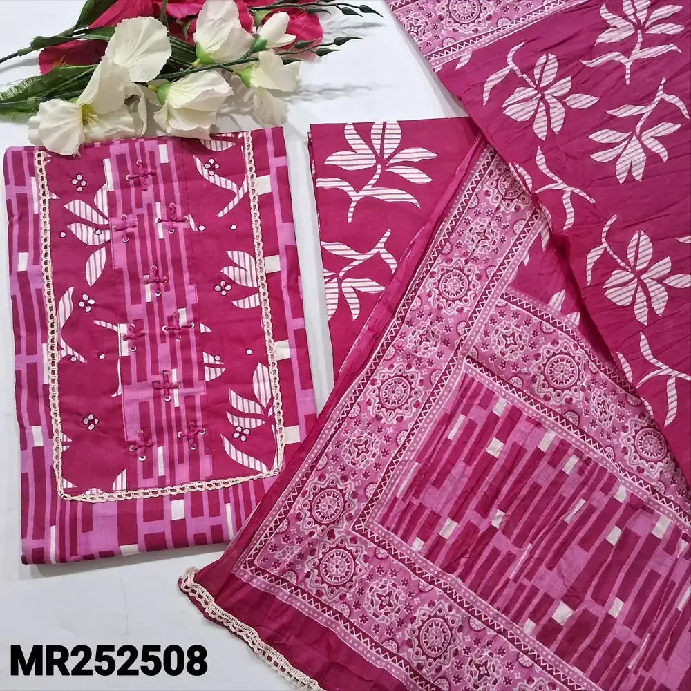 Pink printed soft cotton salwar material mr252508-Neidhal