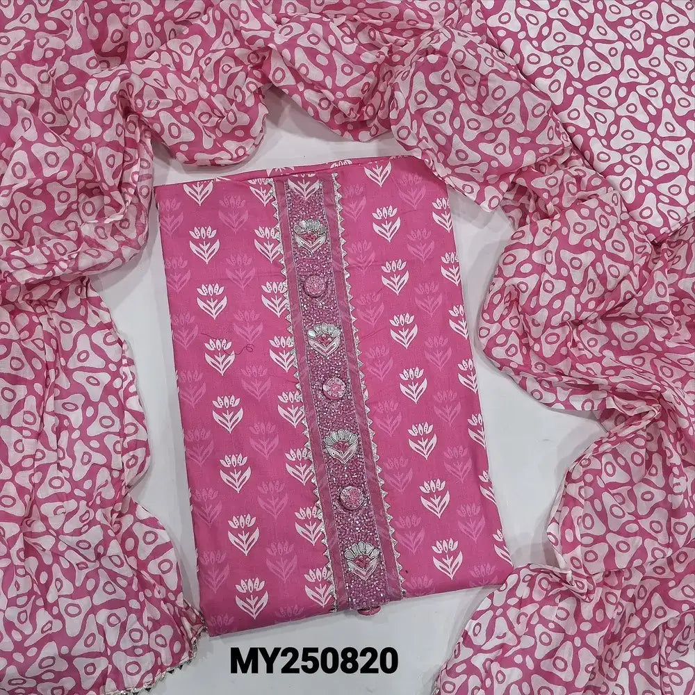 Pink printed soft cotton salwar material my250820-Neidhal