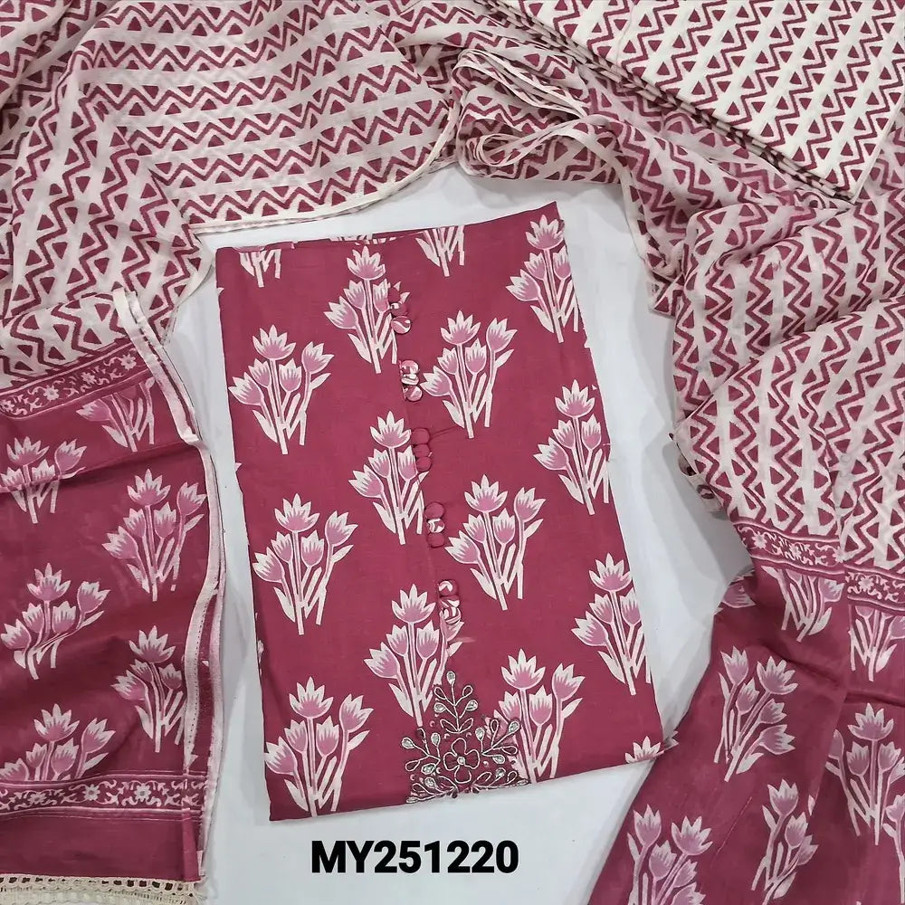 Pink printed soft cotton salwar material my251220-Neidhal